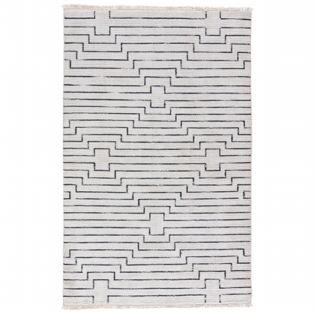 Jaipurrugs Rsw101416 Contemporary Geometric Pattern Wool & Viscose Alloy Square Rug Swatch, Brown & Gray - 1.6 X 1.6 Ft.