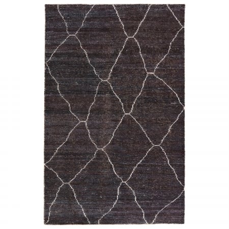 Jaipurrugs Rsw101485 Contemporary Solids & Heather Pattern Rayon & Cotton Carmine Square Rug Swatch, Black & White - 1.6 X 1.6 Ft.
