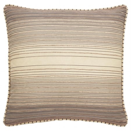Jaipurrugs Plc101701 Stripes Pattern Cotton Charmed By Jennifer Adams Square Poly Pillow, Neutral & Blue - 20 X 20 In.