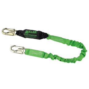 Miller By Honeywell 493-913ss-z7-6ftgn Stretchable Web Lanyard With 2 Locking Snap Hook - 6 Ft., Green