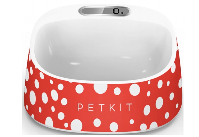 Sab1rd Fresh Smart Digital Feeding Pet Bowl, One Size - Red & White