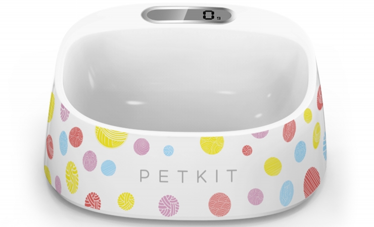 Sab1rb Fresh Smart Digital Feeding Pet Bowl, One Size - Rainbow Dotted