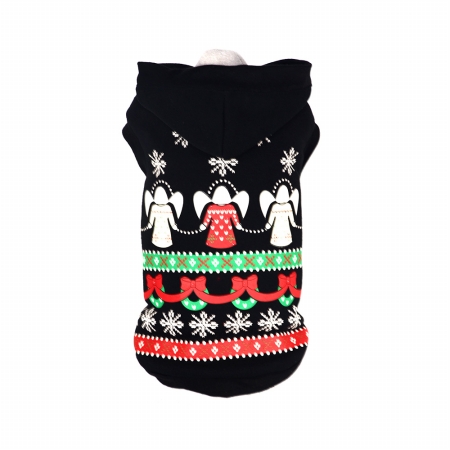 Led Lighting Patterned Holiday Hooded Sweater Pet Costume, Medium