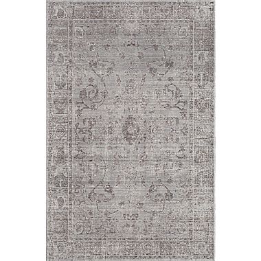 25395 Asteria Gray Ivory Rectangle Floral Rug, 8 X 10 Ft.