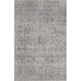 25396 Asteria Ivory Gray Rectangle Floral Rug, 2 X 3 Ft.