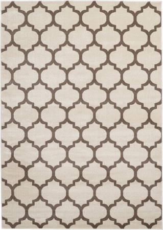 25809 Brooklyn Ivory Brown Rectangle Geometric Rug, 7 Ft. 1 In. X 10 Ft. 1 In.