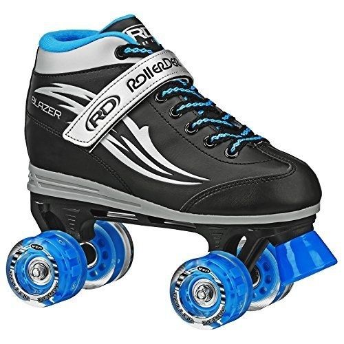 1379-02 Boys Blazer Lighted Wheel Roller Skate, Black & Blue - Size 2
