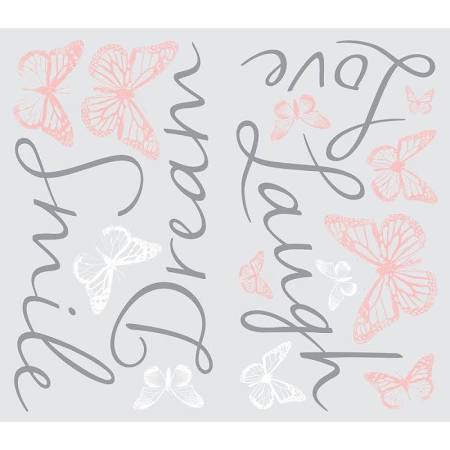 Rmk3173scs Butterfly Dream Peel & Stick Wall Decals With 3d Cutout Butterflies, Pink