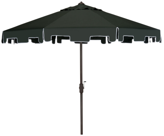 Pat8000b Zimmerman 9 Ft. Crank Market Umbrella With Flap, Dark Green