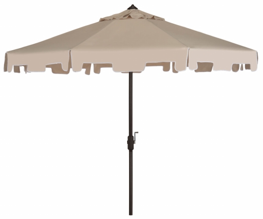 Pat8000c Zimmerman 9 Ft. Crank Market Umbrella With Flap, Beige