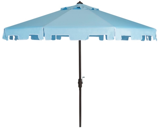 Pat8000d Zimmerman 9 Ft. Crank Market Umbrella With Flap, Blue