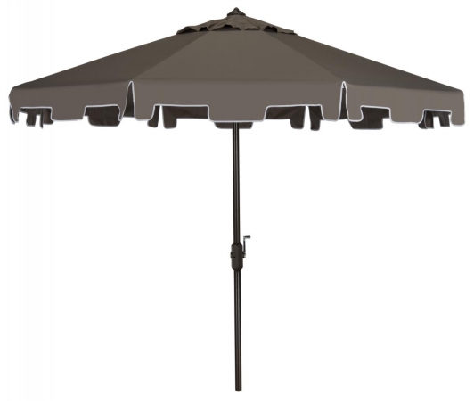 Pat8000e Zimmerman 9 Ft. Crank Market Umbrella With Flap, Grey