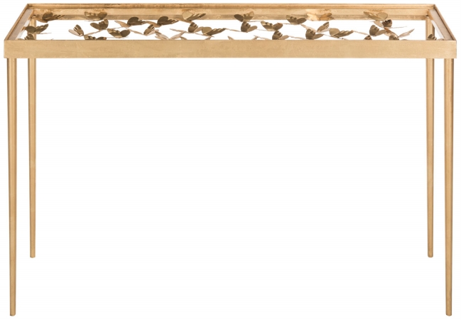 Fox2592a Rosalie Butterfly Console Table, Antique Gold Leaf - 30 X 12 X 42 In.