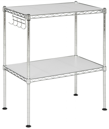 Hac1025a Lucien 2 Tier Microwave Rack, Chrome - 23.6 X 11.8 X 19.7 In.
