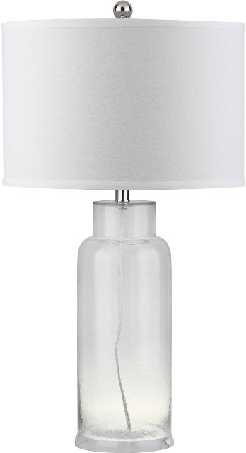 Lit4157b-set2 Bottle Glass Table Lamp, Clear & White Shade - 23.5 X 16.125 X 16.125 In.