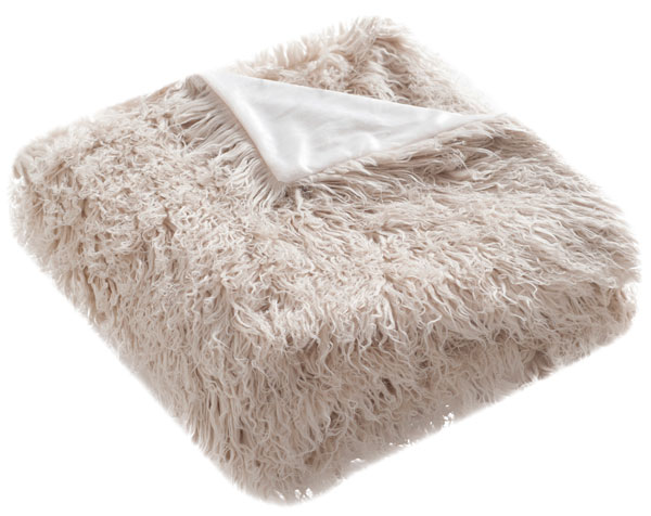 Thr712a-5060 Faux Sheepskin Faux Synthetic Fur Throw- Taupe - 50 X 1.5 X 60 In.