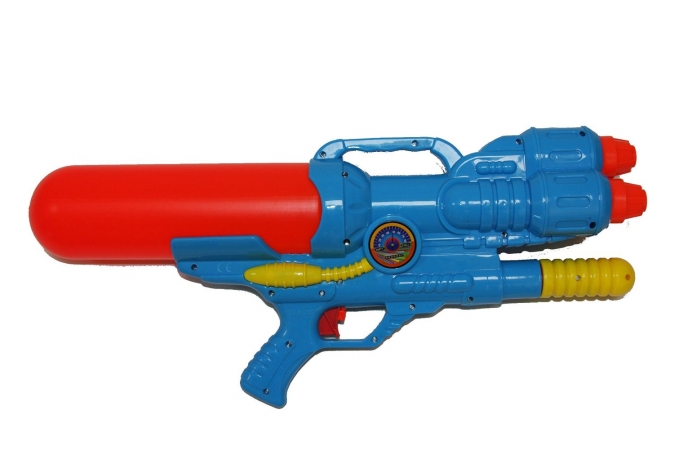 19 In. Long 3 Noozles Water Gun With Pump Action - Blue
