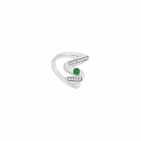 UPC 739608000029 product image for Emerald Zig Zag Ring 14K White Gold, 0.50 CT - Size 7 | upcitemdb.com