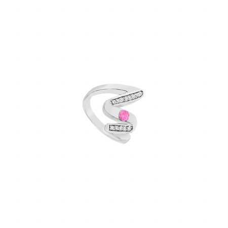 UPC 739608000036 product image for Pink Sapphire Zig Zag Ring 14K White Gold, 0.50 CT - Size 6 | upcitemdb.com