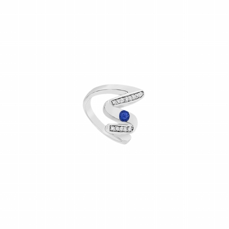 UPC 739608000043 product image for Blue Sapphire Zig Zag Ring 14K White Gold, 0.50 CT - Size 5.5 | upcitemdb.com