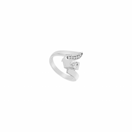 UPC 739608000104 product image for Diamond Zig Zag Ring 14K White Gold, 0.33 CT - Size 4.5 | upcitemdb.com