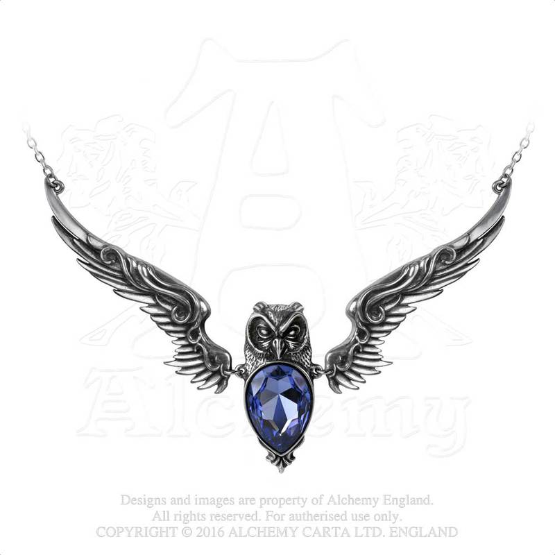 P753 Stylised Owl Like Creature Stryx Necklace