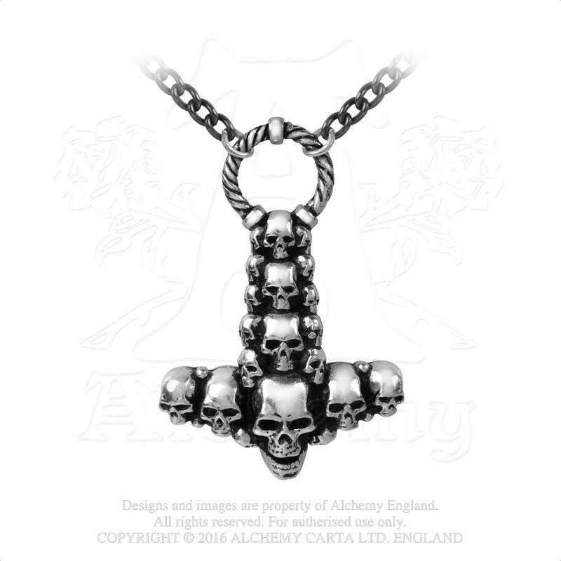 P754 Skullhammer Pendant With Chain