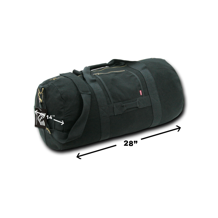 R32m-blk Side Zip Duffle Bags, Black - Medium
