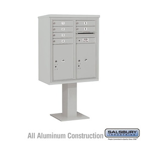 3 Wide Unassembled Standard Metal Locker With Four Tier, Gray - 5 Ft. X 15 In.