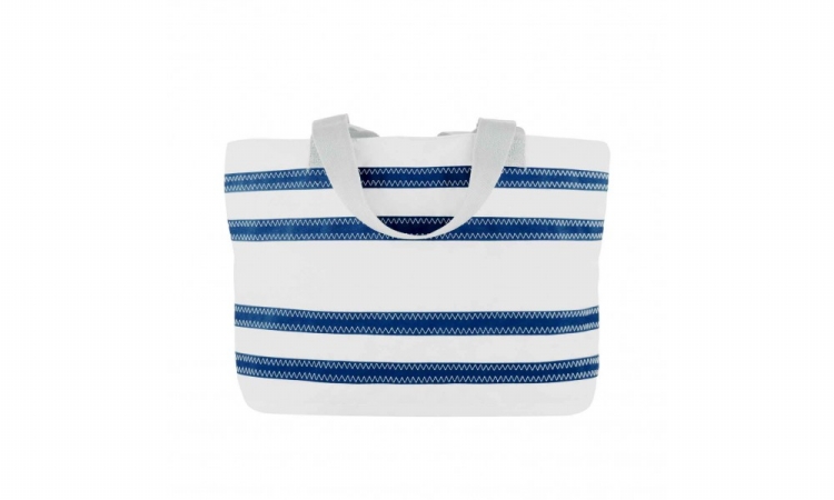 Sailorbags 501wb Nautical Stripe Medium Tote Bag, White With Blue Stripes