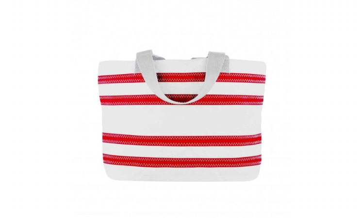 Sailorbags 501wr Nautical Stripe Medium Tote Bag, White With Red Stripes