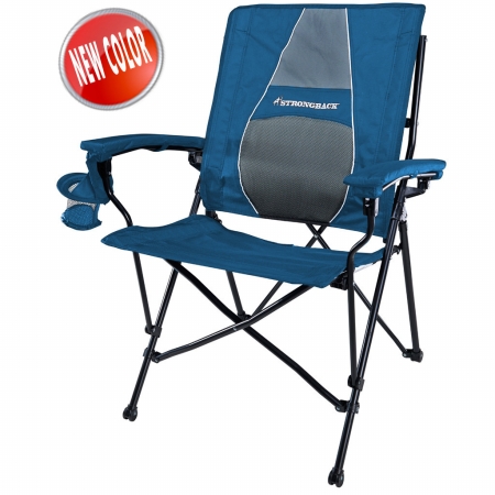 404hac15-nvgr Elite Folding Camp Chair, Navy & Grey