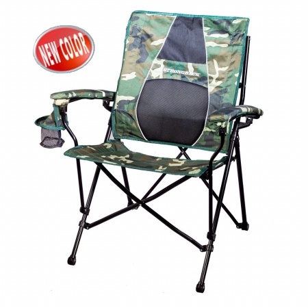 404hac15-camo Elite Folding Camp Chair, Camo