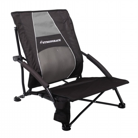 400lc15-bkgr Low Gravity Beach Chair, Black & Grey
