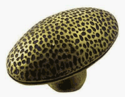 15310 2 In. Brass Antique Hammered Egg Knob
