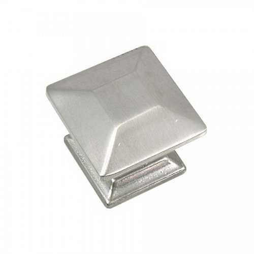 Satin Nickel Poise Large Knob With Back Plate