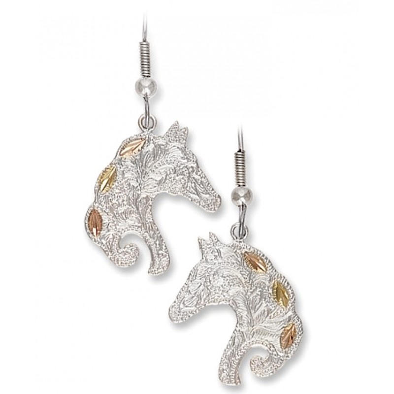 Mrler626 Black Hills Gold Sterling Silver Horse Earrings - 0.69 X 0.9 In.