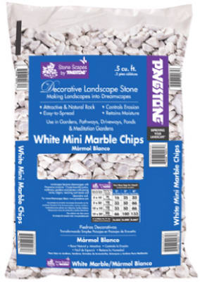 Absolute Coatings611162 0.5 Cuft Mini Marble Landscape Rock Chips, White