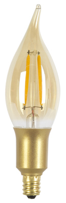 206355 2.5 Watts Led Vint Candelabra Bulb