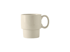 Tuxton Bpm-1003 Vitrified China Stackable Mug, Porcelain White - 10 Oz