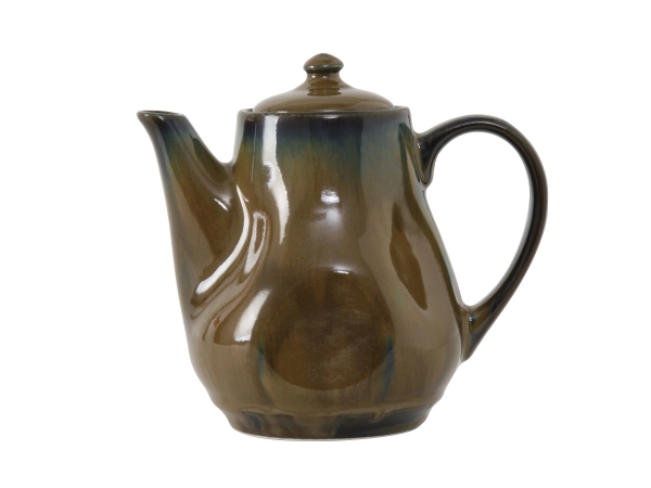 Tuxton Gar-101 Vitrified China Coffee & Tea Pot With Lid, Red Rock - 17 Oz