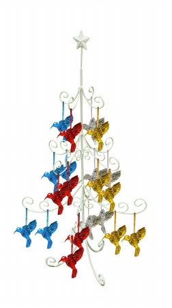 Alpine Corp Ajy198 Christmas Tree Hanging Decoration Metal Stand - Pack Of 4