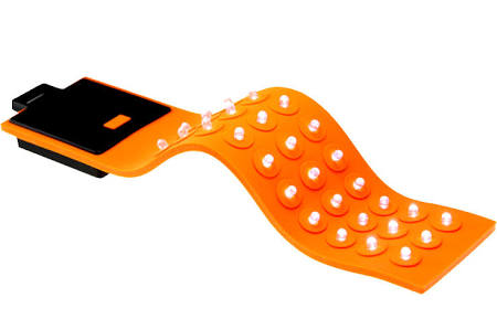 Magnetic Silicone Orange 30 Led Flex Orange Flashlight 3 Functions Handsfree (42670)