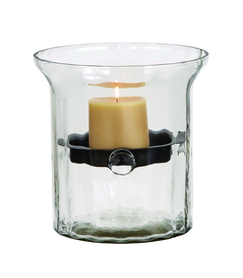 34688 Glass Metal Candle Holder Clear Case, Clear
