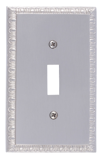 M05-s7500-619 Egg & Dart Single Satin Nickel Switchplates