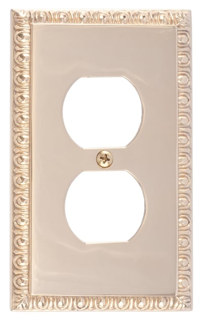 M05-s7510-605 Egg & Dart Single Outlet Polished Brass Switchplates