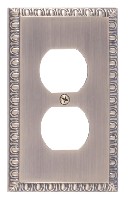 M05-s7510-609 Egg & Dart Single Outlet Antique Brass Switchplates
