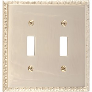 M05-s7530-605 Egg & Dart Double Polished Brass Switchplates