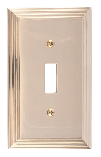 M02-s2500-605 Classic Steps Single Polished Brass Switchplates