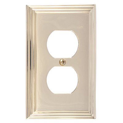 M02-s2510-605 Classic Steps Single Outlet Polished Brass Switchplates